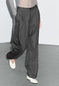 Брюки Massimo Dutti MID-RISE WIDE-LEG PINSNTRIPE, Dark Grey