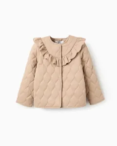 Детская куртка на подкладке с рюшами Zippy, бежевый