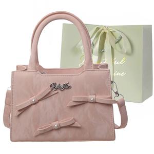 JIANGLIDA Маленькая квадратная сумочка через плечо, Pink+White Shopping Bag