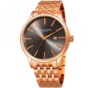 Нарядные часы AK941 в круглом корпусе Akribos, серый