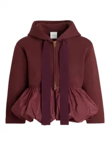 Худи на молнии с оборками PATOU, красный