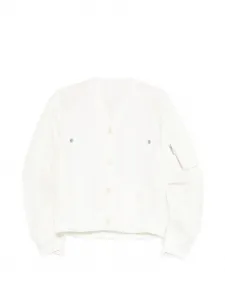 Кардиган с карманом на молнии Sacai, белый