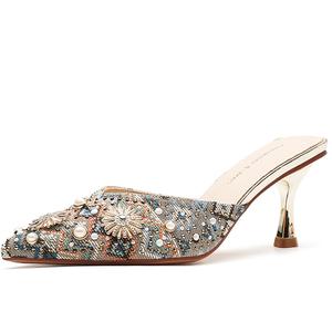 GOSO Женские противоскользящие тапочки с закрытым носком и резиновой подошвой абрикос, цвет Apricot