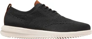 Мужские оксфорды Cole Haan Grand+ Stitchlite с крыловидным носком, черный/слоновая кость