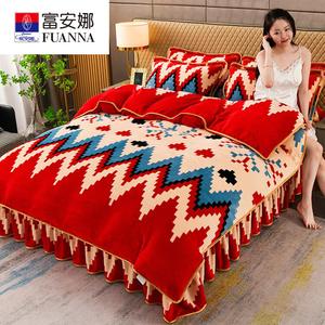 Fuanna Пододеяльник молочный вельвет 150х200 см, утолщенный, двусторонний фланелевый