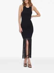 Платье с бахромой Bardot, черный