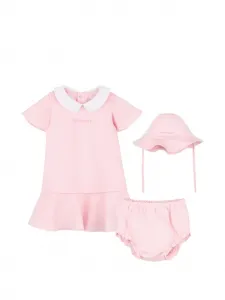 Комплект с платьем для малышки с воротником Givenchy Kids, розовый