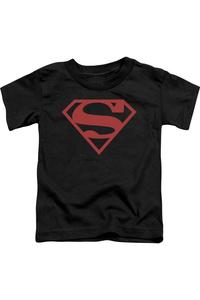 Футболка с коротким рукавом для малышей с красным щитом Superman на черном фоне Gildan