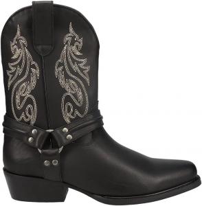 Мужские ботинки Dingo Dragon с вышивкой, с круглым носком, без шнуровки, средней высоты и черного цвета