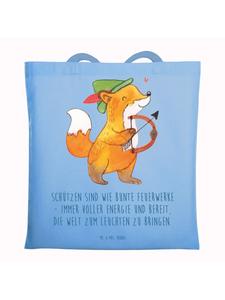 Mr. & Mrs. Panda Сумка-шоппер с астрологическим знаком Стрельца и надписью, небесно-голубого цвета