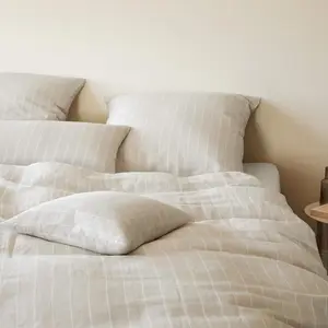 Элегантный полульняной комплект постельного белья Humble, цвет песочный, размер 155х200+40х80 Elegante