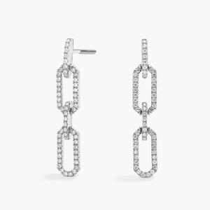 Серьги-подвески в форме скрепки с бриллиантами Pavé из белого золота 14 карат (2/5 карата Tw.) Blue Nile