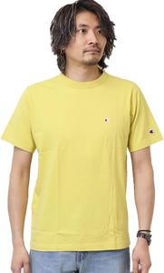 Мужская футболка Champion C3-X352 с коротким рукавом, круглый вырез, 100% хлопок, вышивка, логотип One Point, футболка с коротким рукавом, базовый стиль, желтый