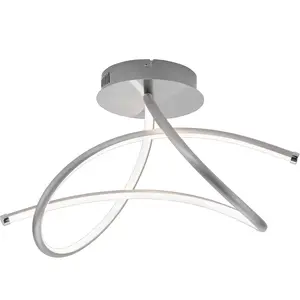 Потолочный светильник VIOLETTA LED-панель 1 шт. Теплый белый цвет, включая встроенную LED-лампу, потолочная лампа из стали Just Light, Stahlgrau