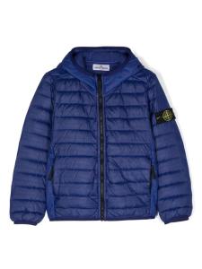 Stone Island Junior куртка с капюшоном и логотипом Compass, синий