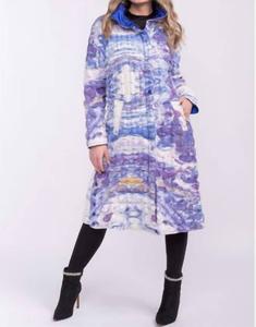 Реверсивный стеганый плащ в фиолетово-синем лабиринте UbU