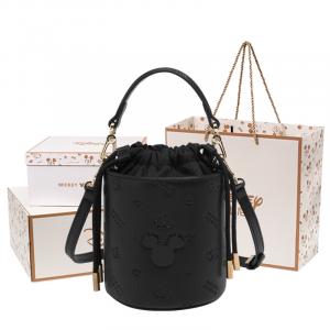 Disney Микки серия ПУ ведро сумка через плечо кроссбоди женская многоцветная, Mousse Black[Mickey Mouse Exclusive Shopping Bag+Box]