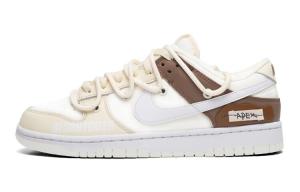 Кроссовки Nike Dunk Skateboard Shoes Women's Low-Top White Brown