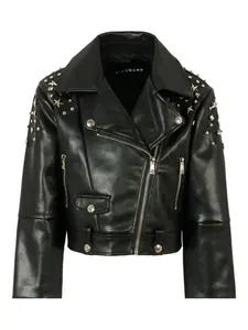 Байкерская куртка со звездами John Richmond Junior, черный