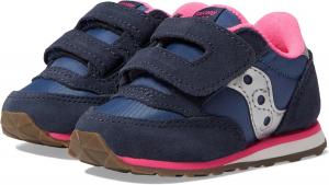 Кроссовки Saucony Unisex-Child Originals Jazz на липучке (для малышей/детей младшего возраста), синий/розовый/темно-синий