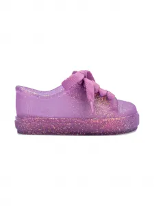 Модные блестящие кеды на шнуровке Mini Melissa, фиолетовый