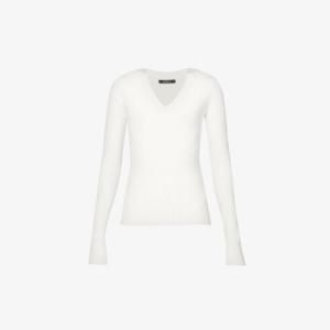 Трикотажный топ из смесового шелка с v-образным вырезом Joseph, белый
