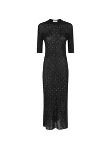 Макси-платье с отделкой Rabanne, черный