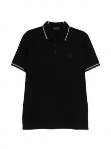Поло с отделкой из пике Moncler, черный