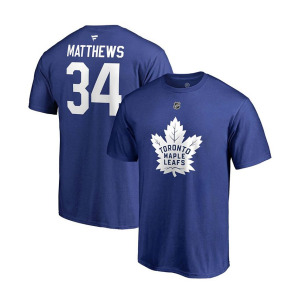 Мужская синяя футболка команды Auston Matthews Toronto Maple Leafs с аутентичным именем и номером Stack Fanatics, синий