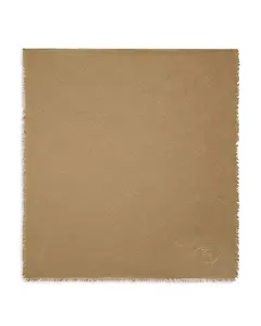 Широкий клетчатый шерстяно-шелковый шарф Burberry, бежевый