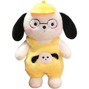 Милые куклы плюшевые собаки в шляпе и очках высота 30см/45см/60см Barbne, желтый