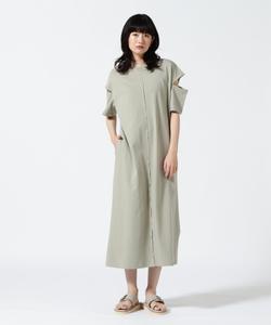 Платье DROIT BELLO с рукавами и разрезом, сшитое по индивидуальным меркам B'2Nd, цвет Khaki