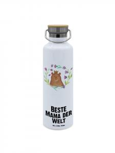 Mr. & Mrs. Panda Термос для воды с изображением медведя и королевы, белого цвета