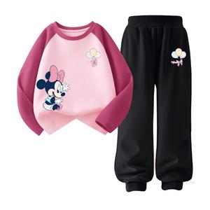 Детская повседневная спортивная одежда Disney, фуксия