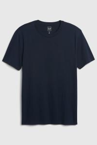 Классическая хлопковая футболка с короткими рукавами и круглым вырезом Gap, синий