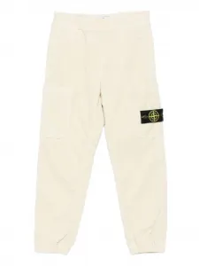 Вельветовые брюки с накладными карманами Stone Island Junior, нейтральный
