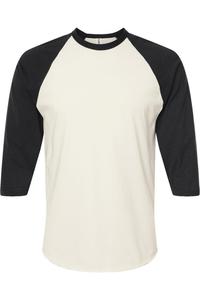 Футболка-реглан из тонкого джерси Tultex Unisex, белый/черный