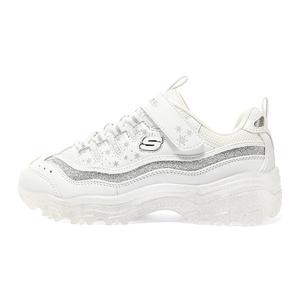 Кроссовки детские для девочек GS Low-top белые/серебристые Skechers, белый