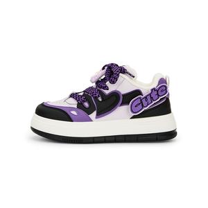 KARLIE KELLER Теплые, увеличивающие рост, износостойкие, нескользящие, низкие кроссовки для скейтбординга, женские, черные, фиолетовые