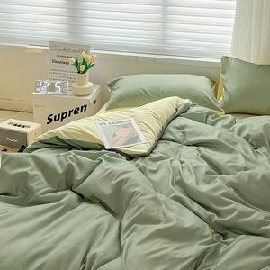 Muji Комплект постельного белья из 3 предметов (простыня 120 см, пододеяльник 150х200 см), цвет Cheese Green