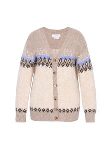 Usha BLUE LABEL Женский кардиган бежевого цвета с разноцветными вставками