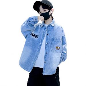 Детская джинсовая рубашка с лацканом Grade School EASTERN CAMEL, синий