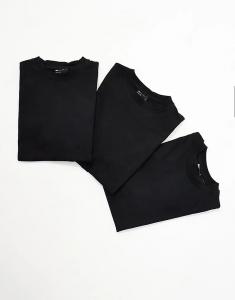 ASOS DESIGN Набор из 3 свободных футболок с круглым вырезом черного цвета