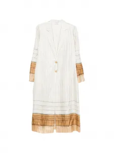 Полосатый жакет на пуговицах Alysi, бежевый