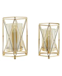 Набор из 2 подсвечников Prism Warm Hurricane Danya B, gold