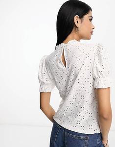 Белый топ с короткими рукавами из джерси Vila