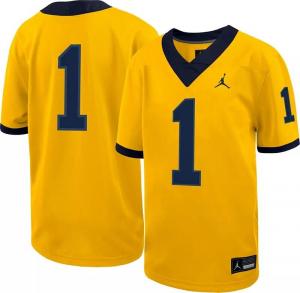 Футбольная майка Jordan Youth Michigan Wolverines # 1 Maize Untouchable Game