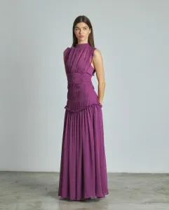 Длинное платье на шее без рукавов Alma en Pena, пурпурный