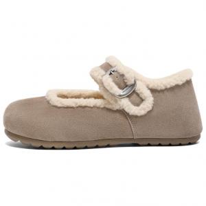 BELLE Мэри Джейн туфли 2,5 см женские серые на меху, цвет Gray-Fur-Lined