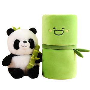Плюшевая кукла панда с бамбуком, цветущая орхидея Barbne, Hugging Bamboo Panda